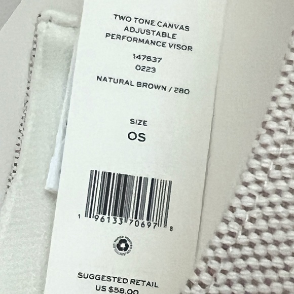 New Tory Burch Two-Tone Canvas Adjustable Performance Visor - Picture 7 of 7